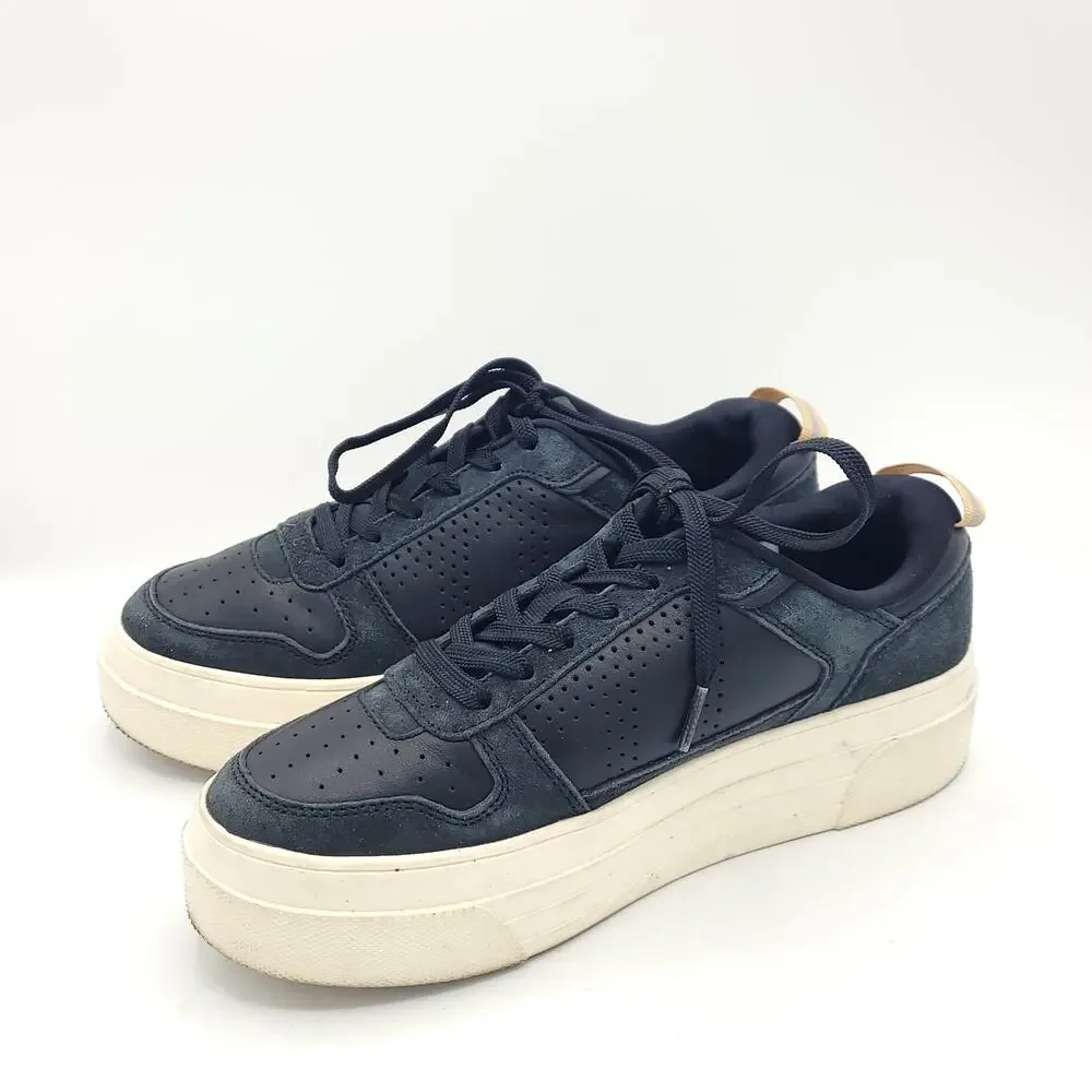 B42 Le Tigre Midtown Women's Black Suede Low Top Platform Sneakers Size 7.5